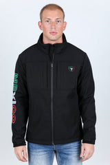 Mexico Embroidery Softshell Jacket | Jacket | Men's Black Mexico Embroidery Softshell