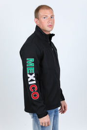 Mexico Embroidery Softshell Jacket | Men's Jacket | Men Embroidered Softshell Black