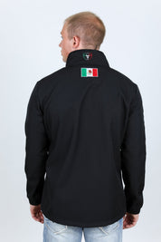 Mexico Embroidery Softshell Jacket | Men's Jacket | Men Softshell Water-Resistant Embroidered Black