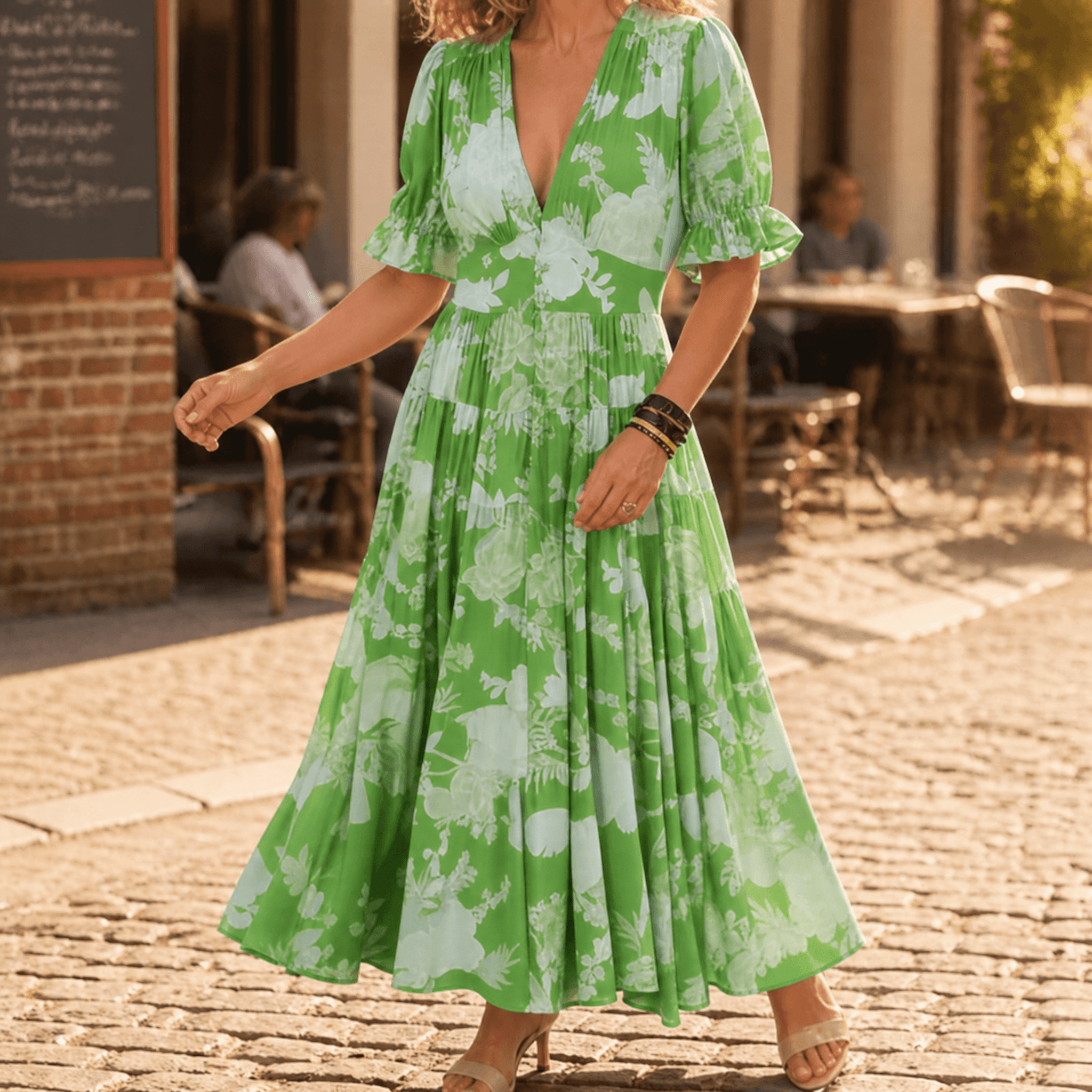 Wren Floral Flowing Maxi Dress | Women's Elegant Maxi Dress | Summer Holiday Long Dress UK