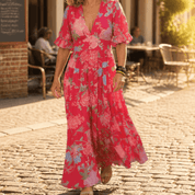 Wren Floral Flowing Maxi Dress | Women's Elegant Maxi Dress | Summer Holiday Long Dress UK