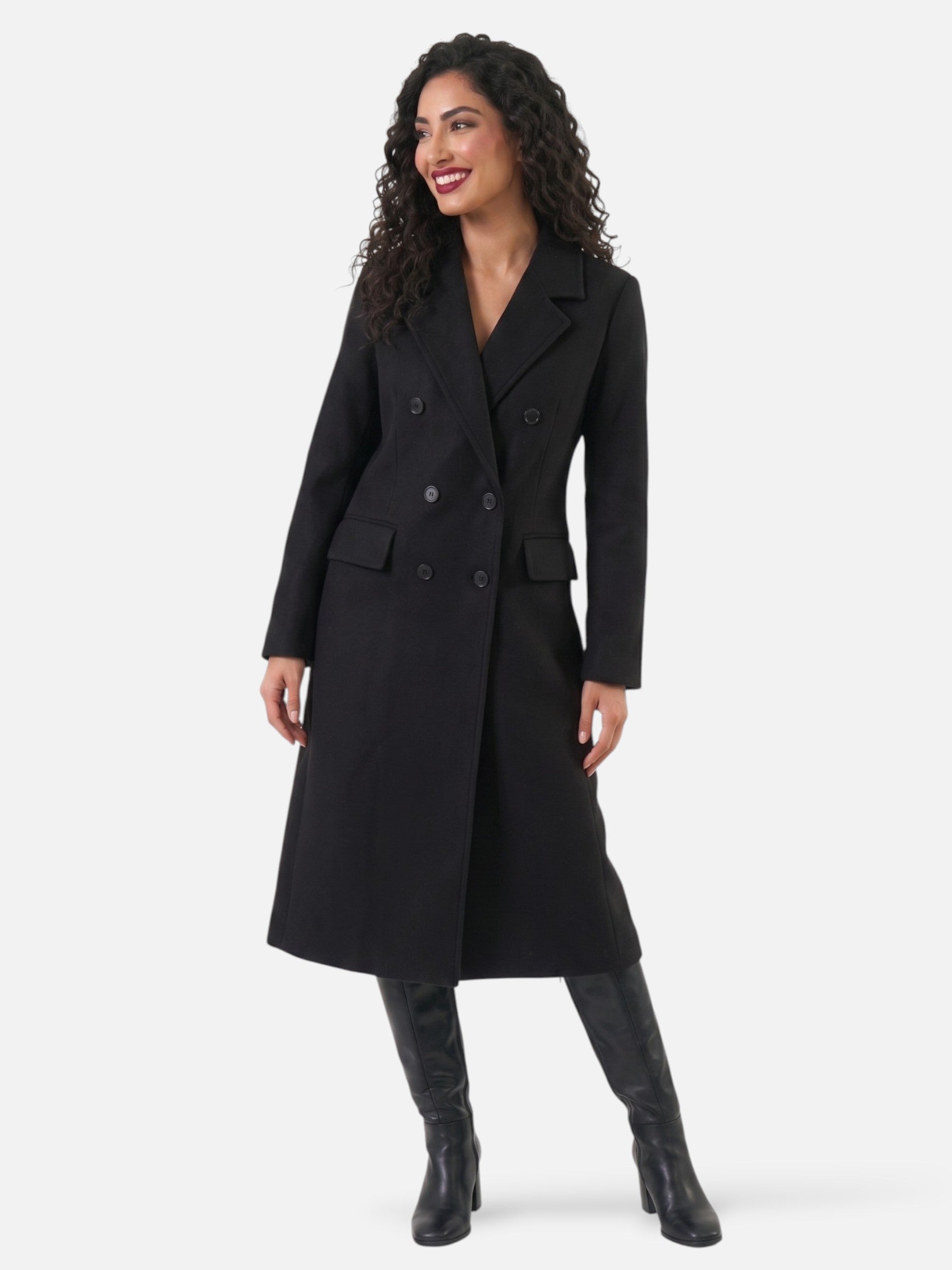 Women's Double-Breasted Lapel Coat Classic Autumn Style Elegant Smart Outerwear