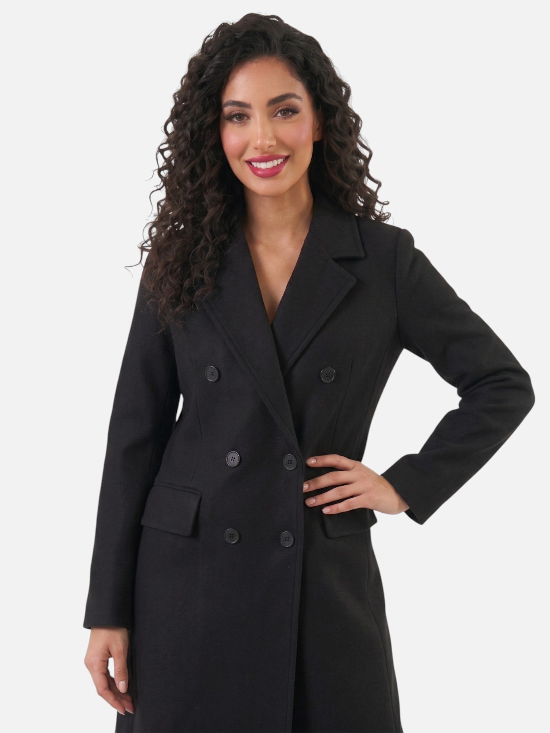 Women's Double-Breasted Lapel Coat Classic Autumn Style Elegant Smart Outerwear