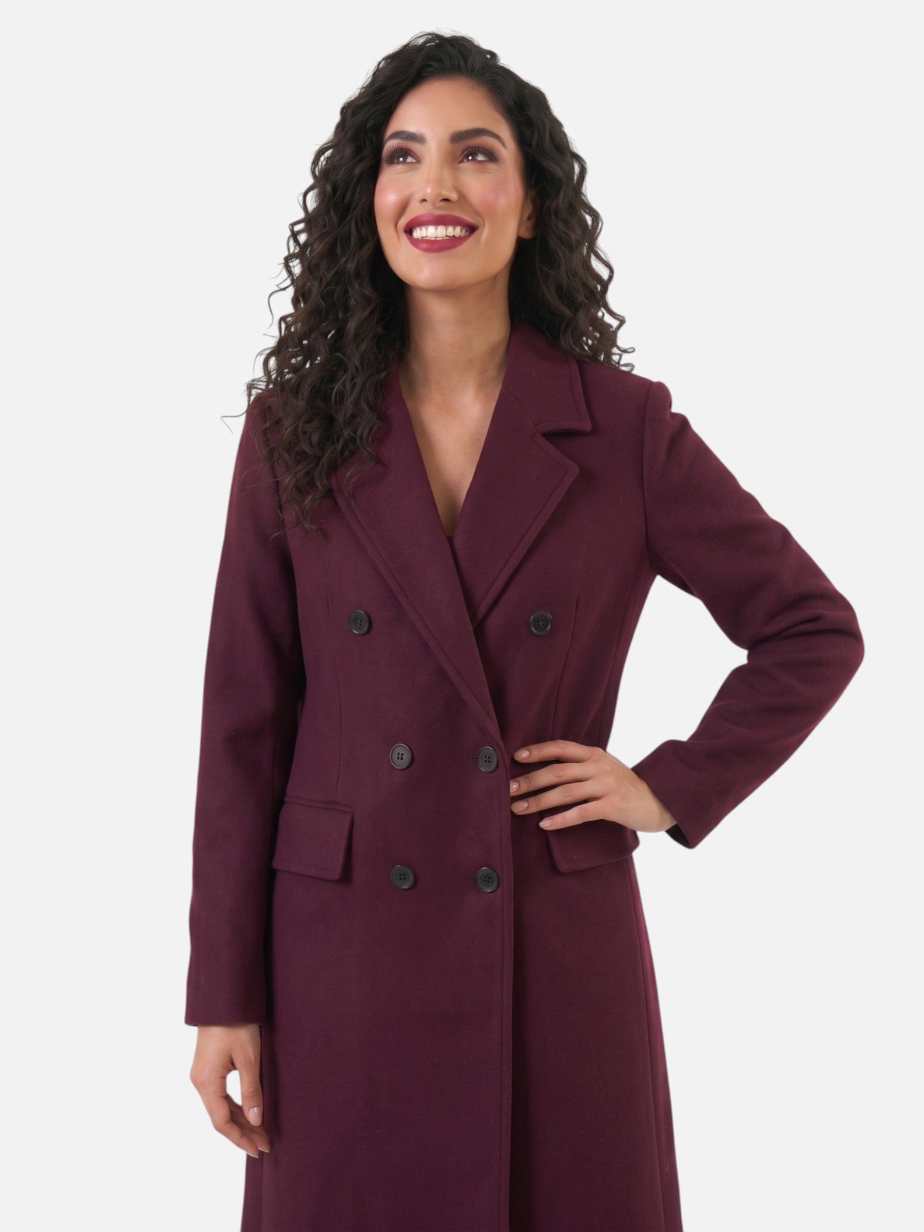 Women's Double-Breasted Lapel Coat | Classic Autumn Winter Overcoat | Elegant Smart Outerwear | XS–L