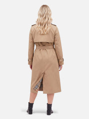 Women's Classic Belted Double-Breasted Trench Coat | Slim Fit Autumn Winter Outerwear | Elegant Long Jacket | XS–3XL