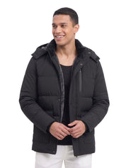 Men's Hooded Fleece-Lined Parka Jacket – Warm Insulated Winter Coat | Olive Green Black | M–5XL