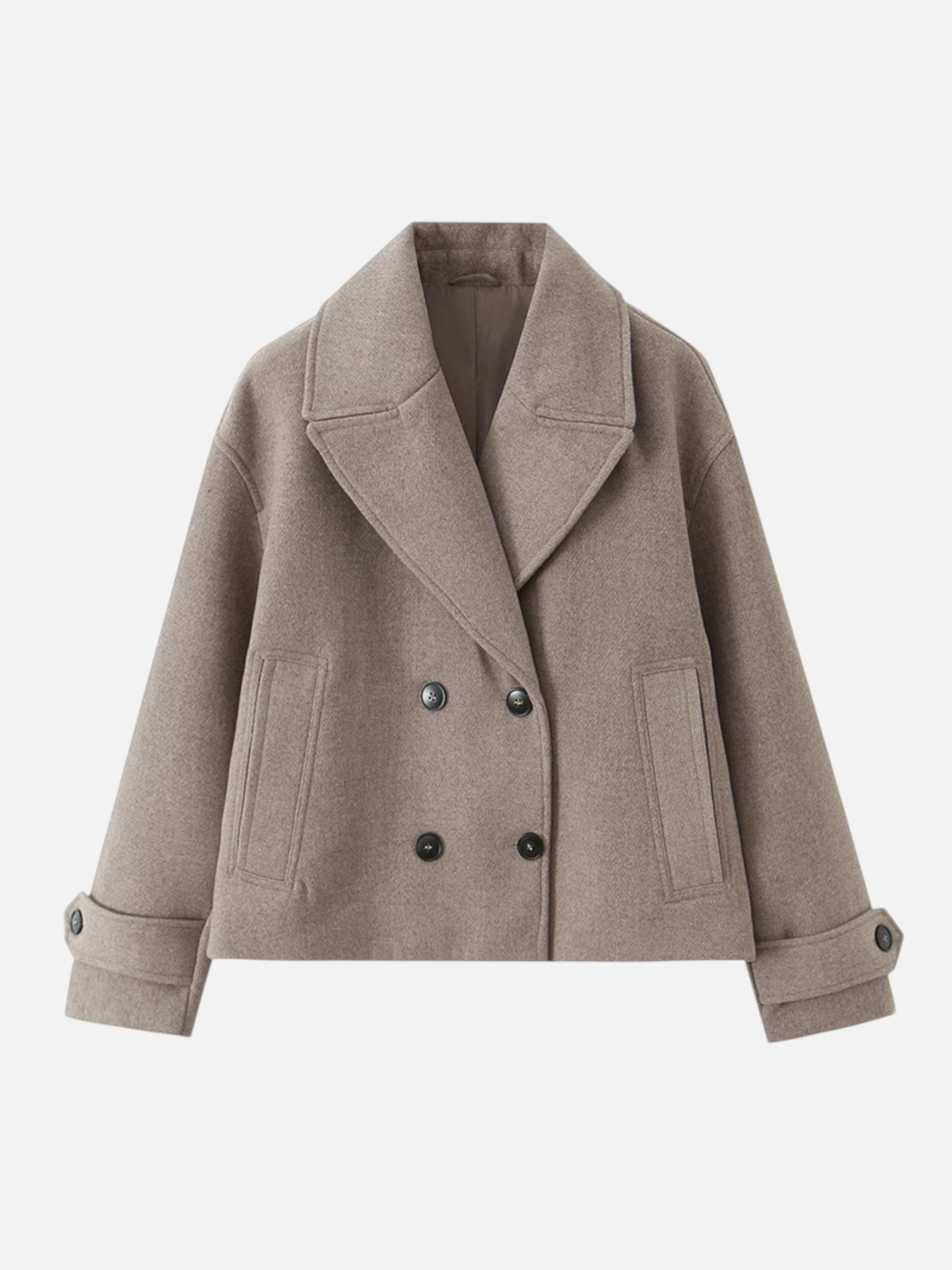 Women's Double-Breasted Trench Jacket Vintage Elegance | Belted Winter Coat Khaki Coffee Brown