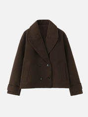 Women's Double-Breasted Trench Jacket Vintage Elegance | Belted Winter Coat Khaki Coffee Brown