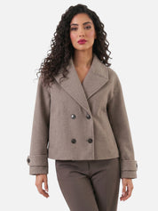 Women's Double-Breasted Trench Jacket Vintage Elegance | Belted Winter Coat Khaki Coffee Brown