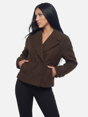 Women's Double-Breasted Trench Jacket Vintage Elegance | Belted Winter Coat Khaki Coffee Brown