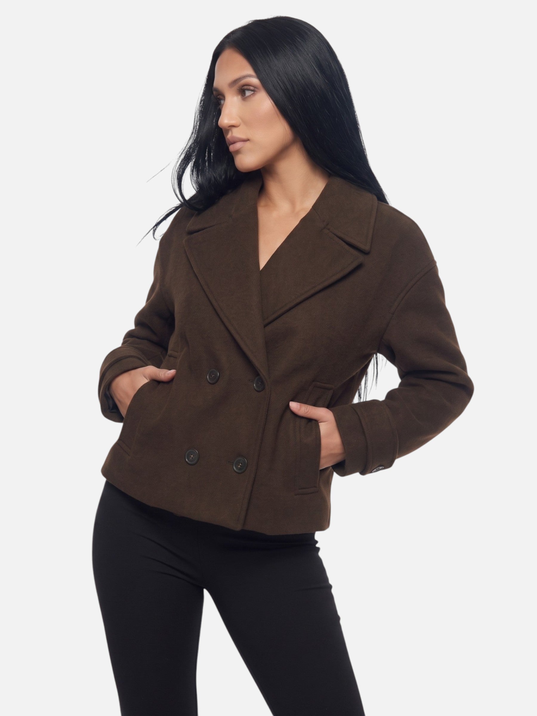 Women's Double-Breasted Trench Jacket Vintage Elegance | Belted Winter Coat Khaki Coffee Brown