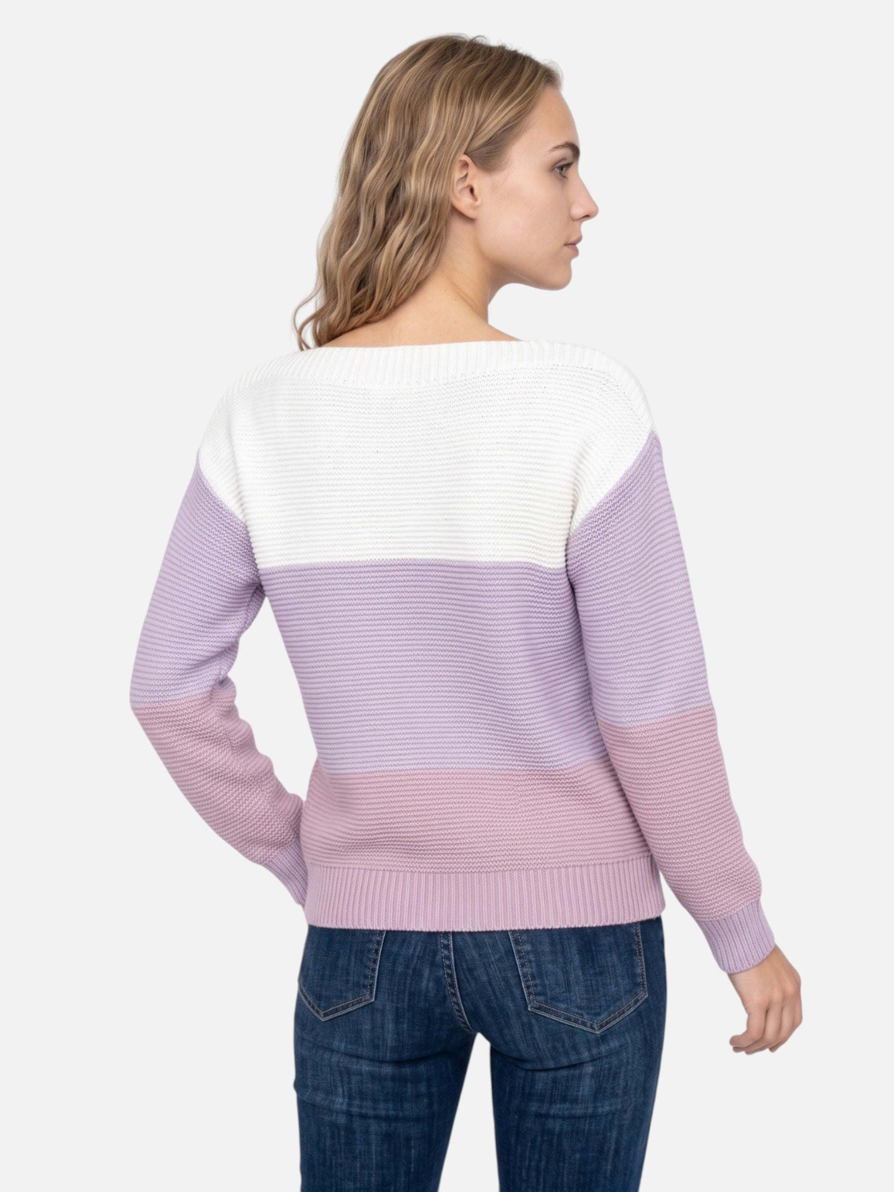 Women's Colour-Blocked Drop-Shoulder Knit Sweater Oversized Cosy Autumn Pullover