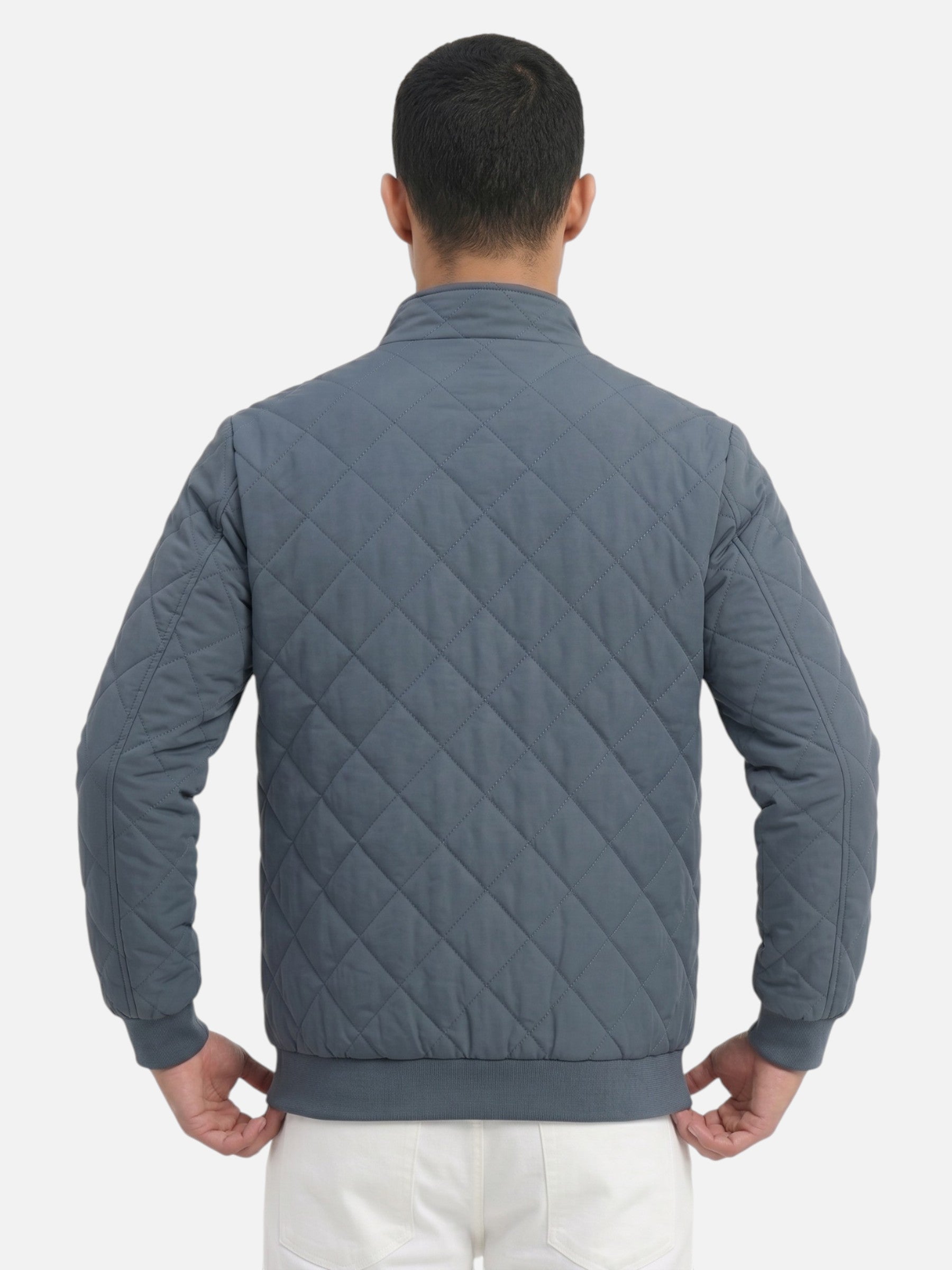 Southbank Diamond Fleece Bomber Jacket | Men's Fleece-Lined Winter Bomber | Casual Outerwear UK