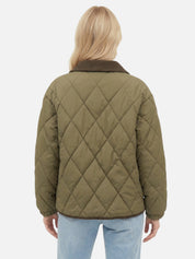 Women's Diamond Quilted Puffer Jacket – Lightweight Insulated Winter Coat | Olive Black Beige Purple | S–2XL