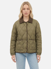 Women's Diamond Quilted Puffer Jacket – Lightweight Insulated Winter Coat | Olive Black Beige Purple | S–2XL
