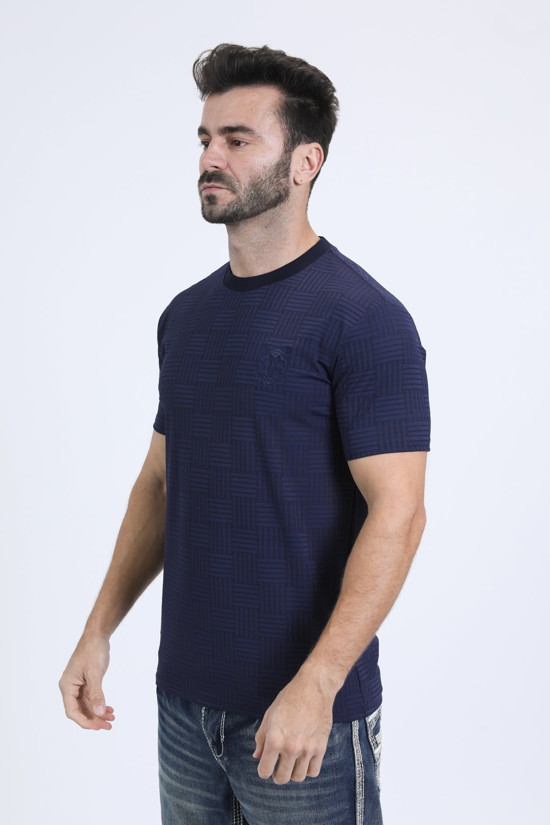 Jaguar Stripe Graphic Tee | T-Shirt | Men's Cotton Navy Animal Print