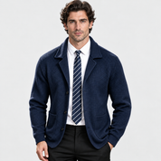 Men's Waffle Knit Jacket – Soft Stretch Loose Fit Winter Coat | Black Navy Grey Burgundy | S–3XL