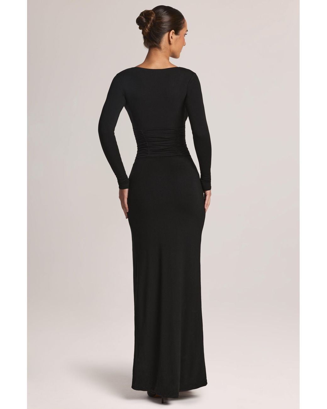 Modal Long-Sleeve Maxi Dress | Women's Black