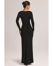 Modal Long-Sleeve Maxi Dress | Women's Black