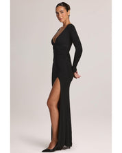 Modal Long-Sleeve Maxi Dress | Women's Black