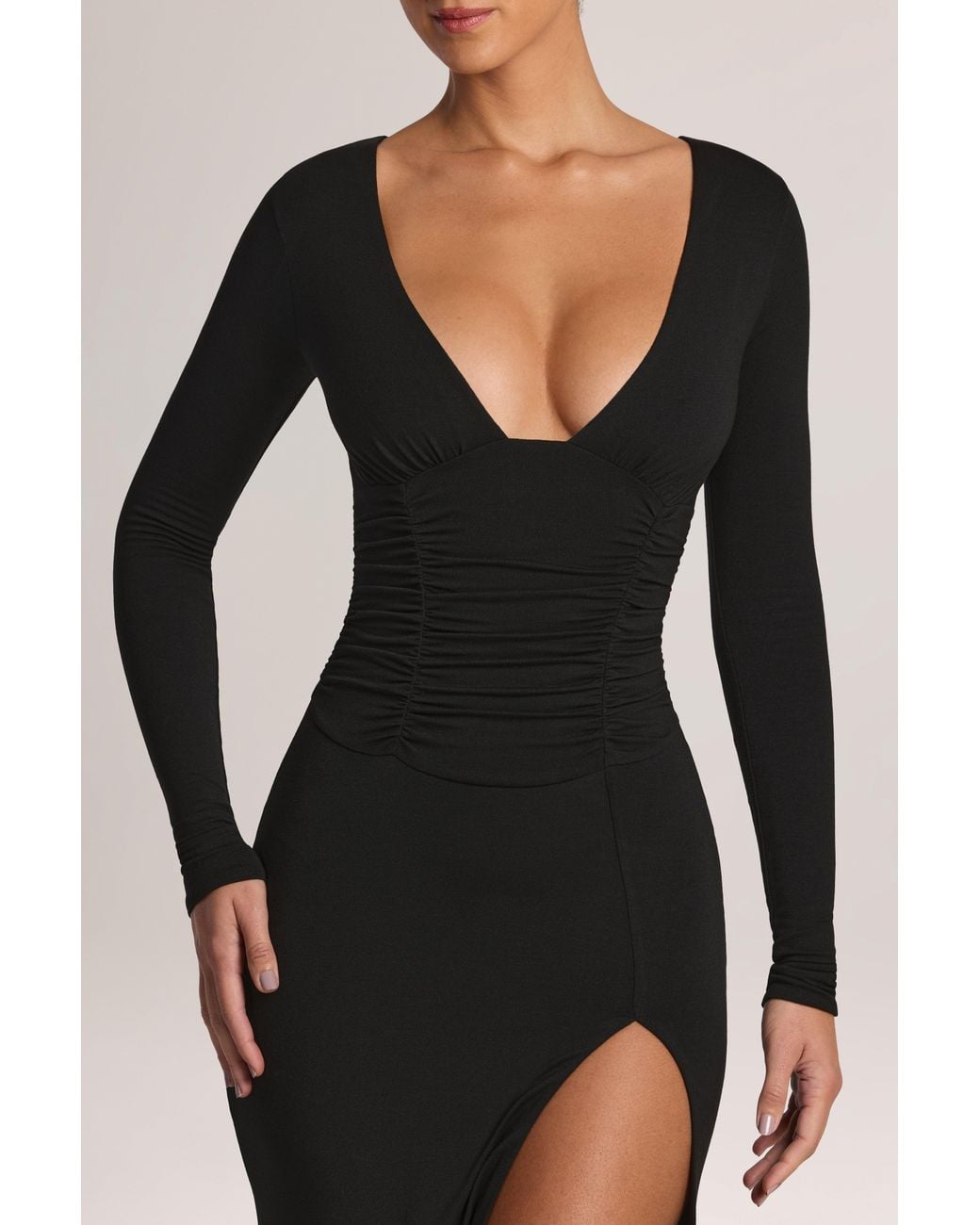 Modal Long-Sleeve Maxi Dress | Women's Black