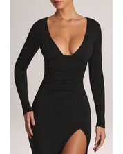 Modal Long-Sleeve Maxi Dress | Women's Black