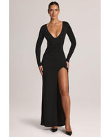 Modal Long-Sleeve Maxi Dress | Women's Black