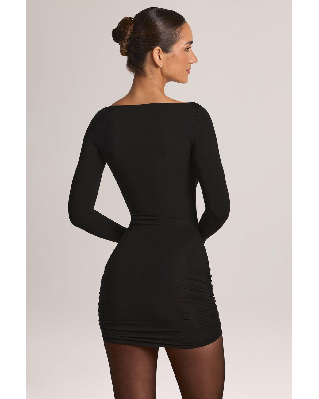 Modal Long-Sleeve Mini Dress | Women's Black