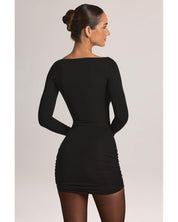 Modal Long-Sleeve Mini Dress | Women's Black