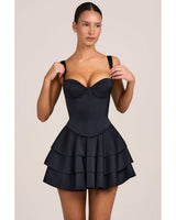 Satin Corset Mini Dress | Women's Black