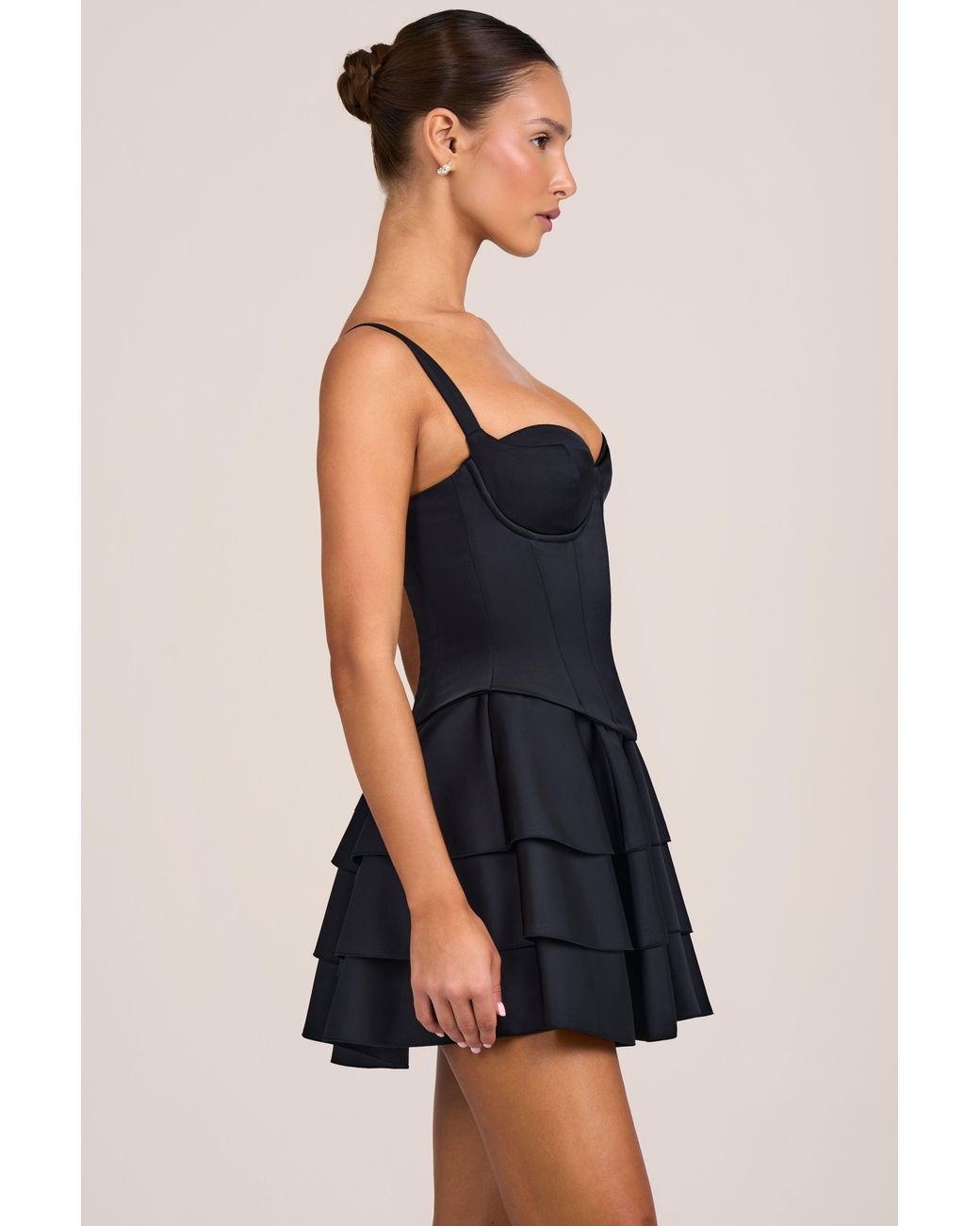 Satin Corset Mini Dress | Women's Black