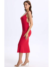 Modal Plunge Open-Back Midaxi Dress | Women's Red Fishtail