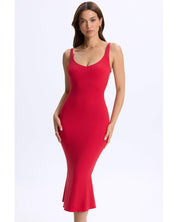 Modal Plunge Open-Back Midaxi Dress | Women's Red Fishtail