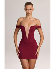 Ponte Bardot Mini Dress | Women's Red
