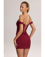Ponte Bardot Mini Dress | Women's Red