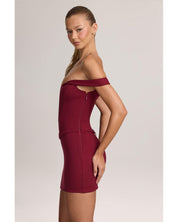 Ponte Bardot Mini Dress | Women's Red