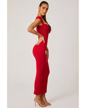 Sweetheart Neckline Maxi Dress | Women's Red Premium Modal