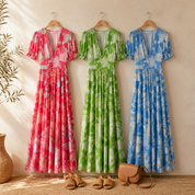 Wren Floral Flowing Maxi Dress | Women's Elegant Maxi Dress | Summer Holiday Long Dress UK
