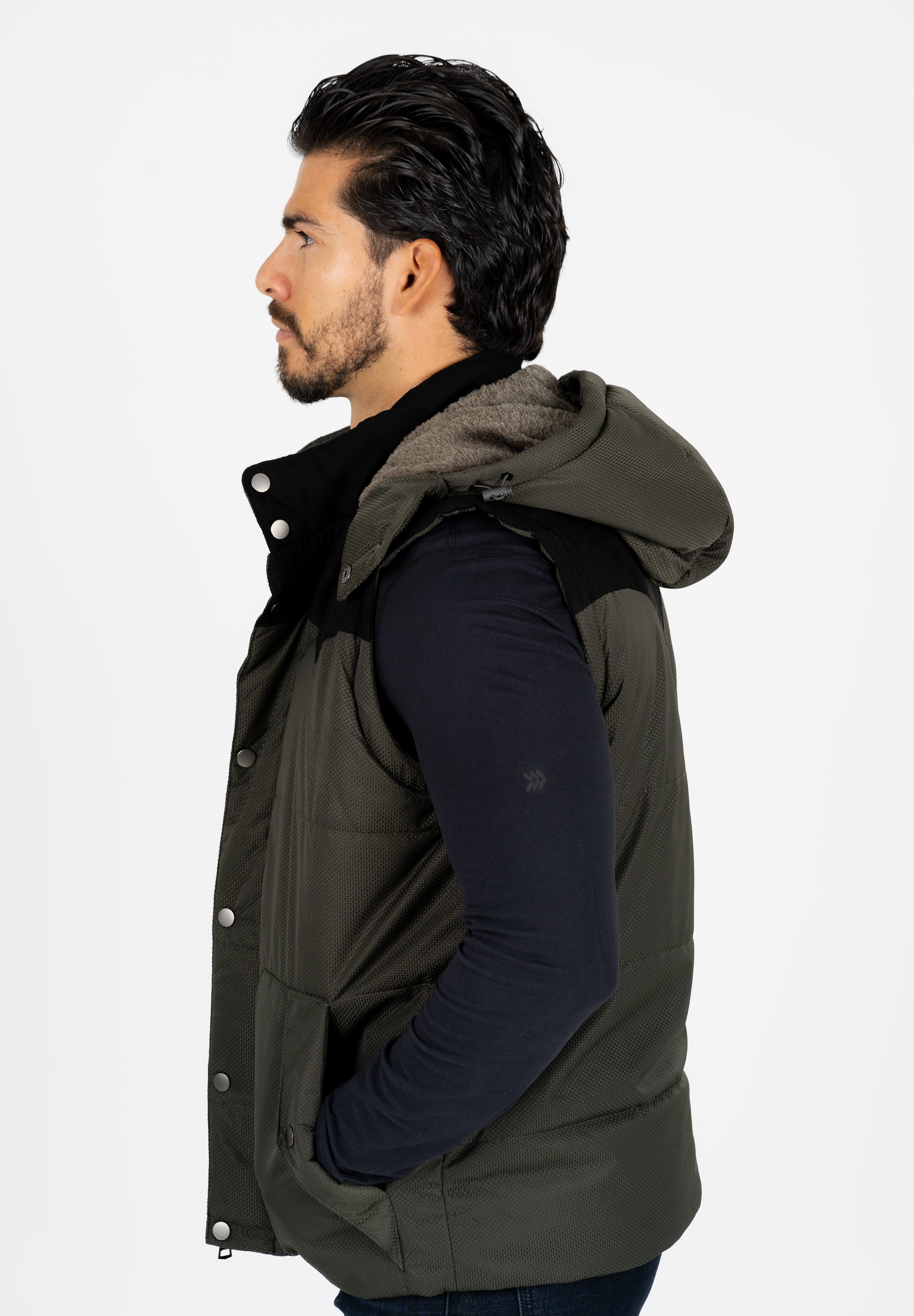 Padded Hooded Gilet II | Men's Gilet | Men Padded Hooded Vest Olive