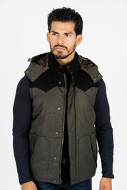 Padded Hooded Gilet II | Men's Gilet | Men Padded Hooded Vest Olive
