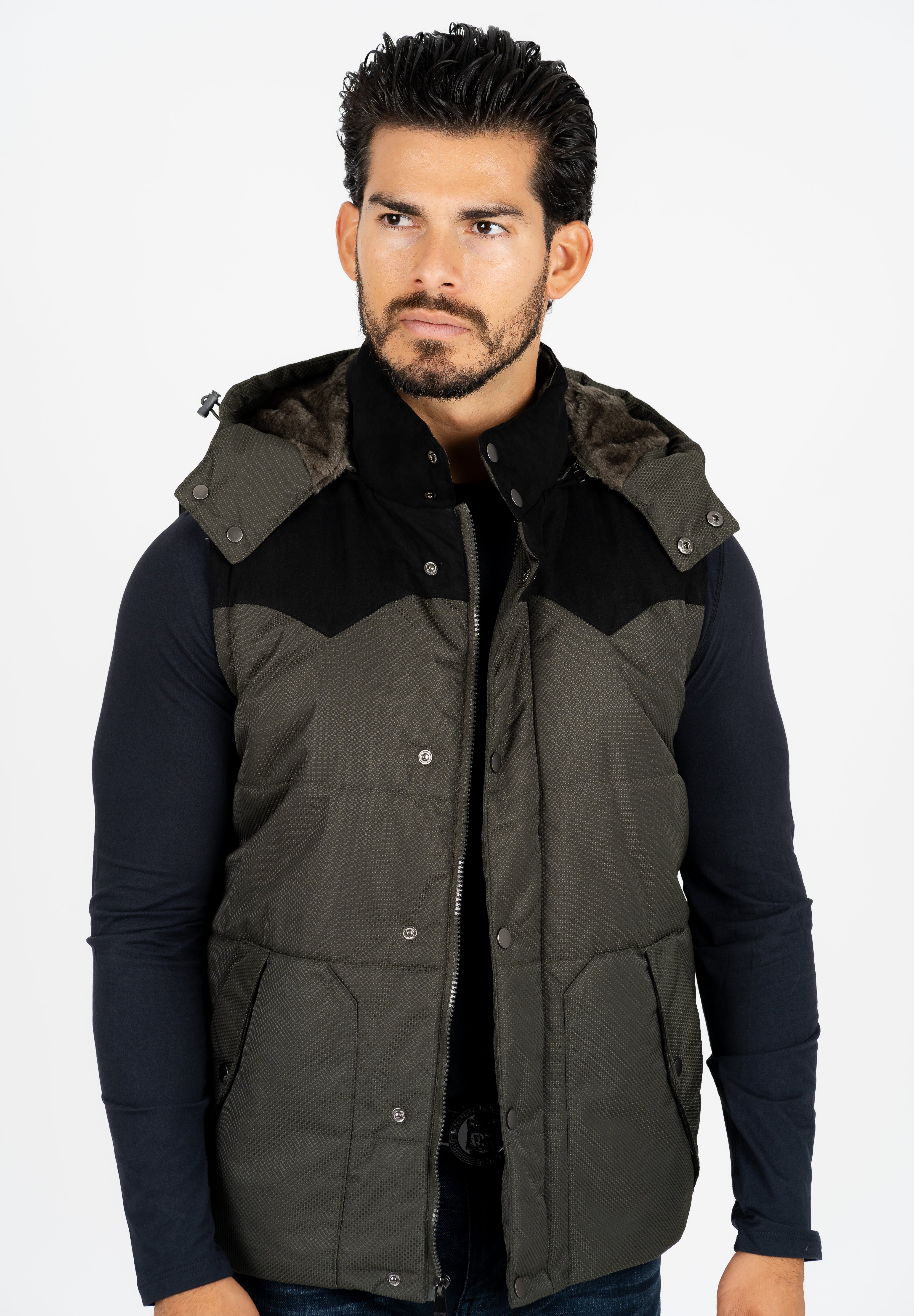 Padded Hooded Gilet II | Men's Gilet | Men Padded Hooded Vest Olive