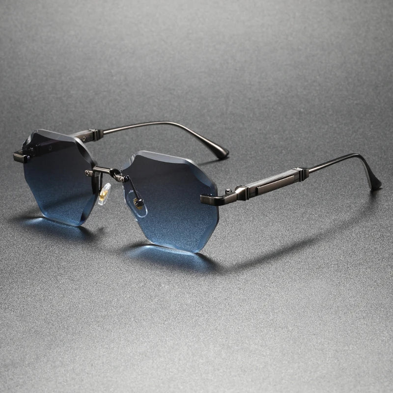 Marlowe Rimless Sunglasses | Classic Sunglasses | UV400 Protection Fashion Shades UK