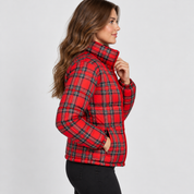 Women's Checkered Jacket Flared Hem Elegant Autumn Winter Coat Vintage Tartan Outerwear