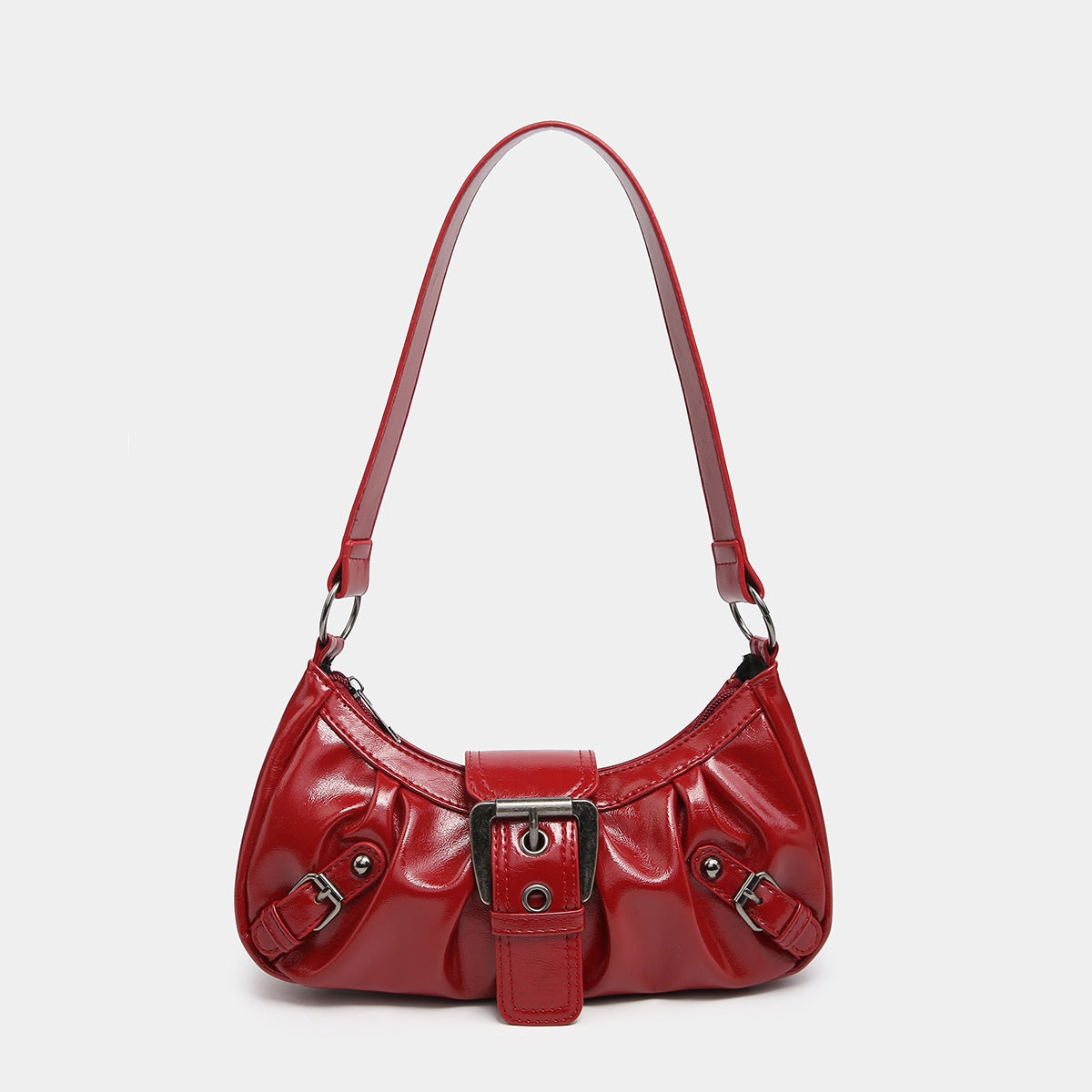 Tess Shoulder Bag | Women's Evening Handbag | Black Dark Cherry Silver Red