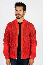Rhinestone Bomber Jacket | Jacket | Women's Black White Red Rhinestone Embellished Bomber