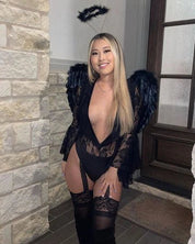 Dark Angel Gothic Halloween Bodysuit Costume