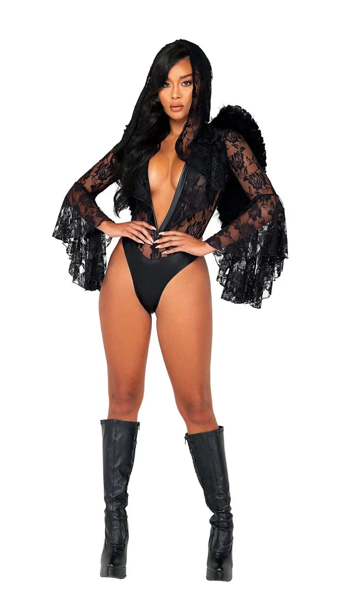 Dark Angel Gothic Halloween Bodysuit Costume
