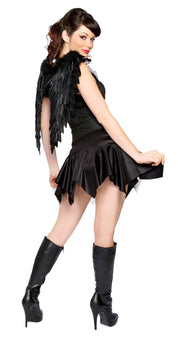 Roma Black Gothic Angel Women's Halloween Fancy Dress Costume