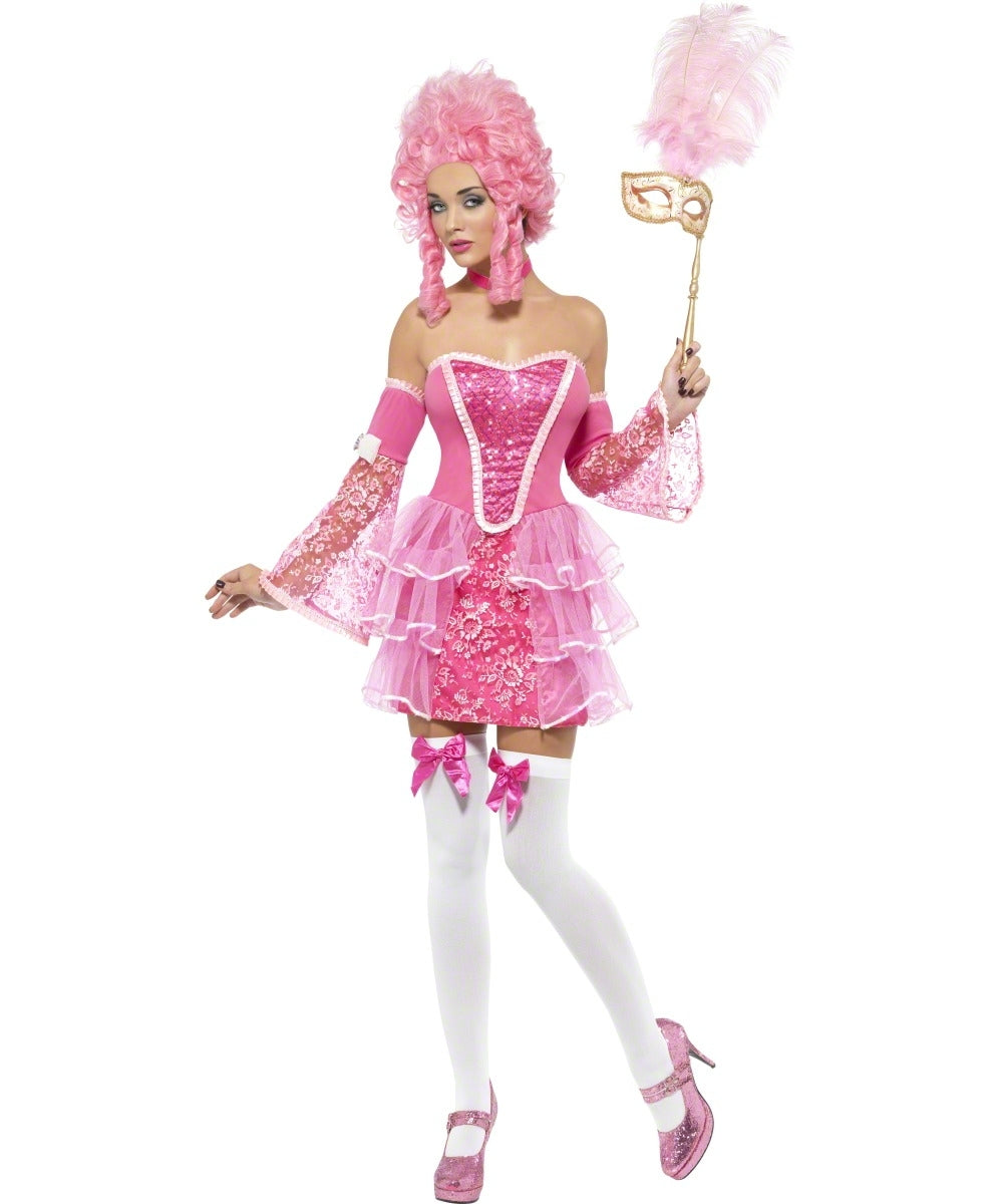 Smiffy's Pink Sparkle Marie Antoinette Women's Halloween Costume
