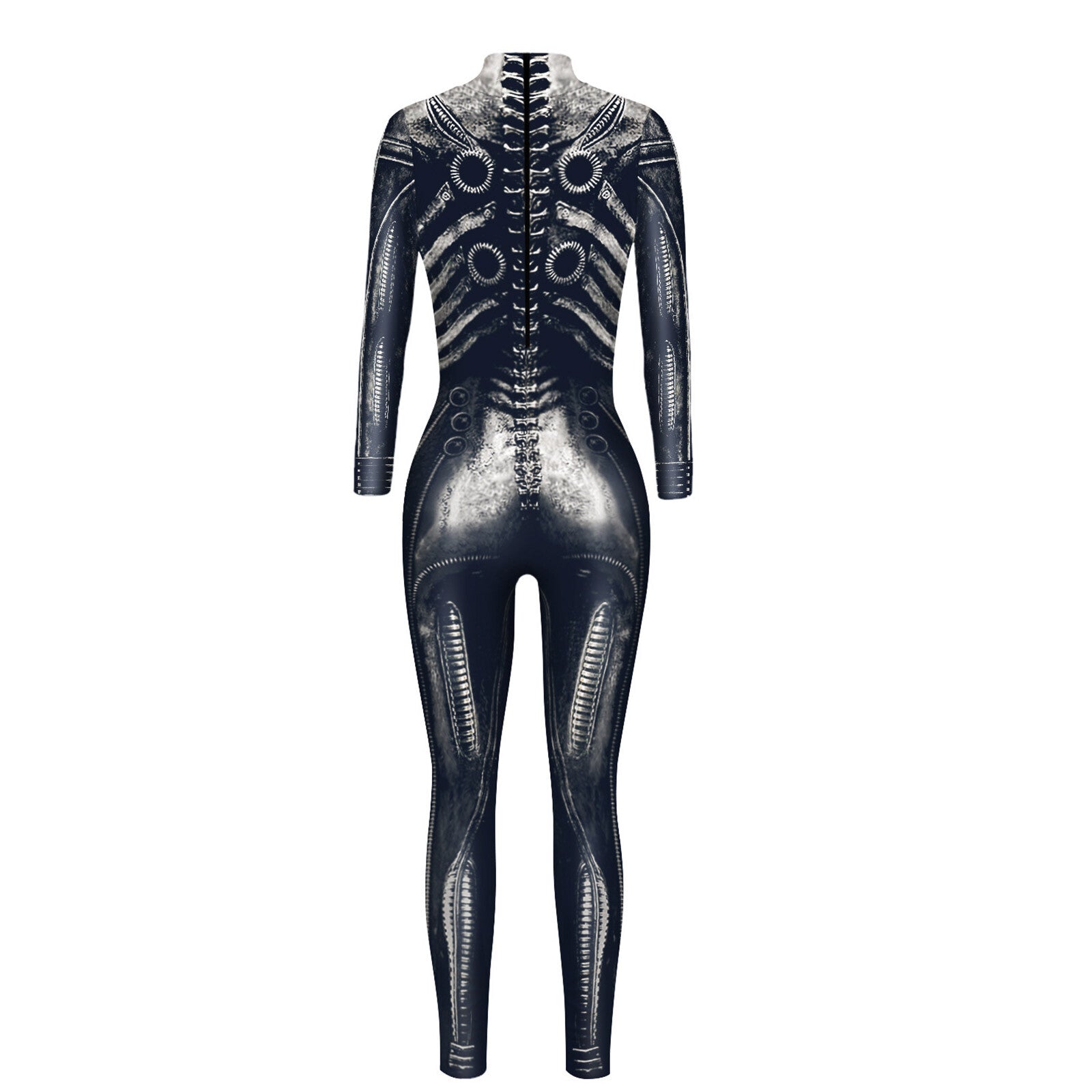 3D Skeleton Print Halloween Cosplay Jumpsuit Bodysuit